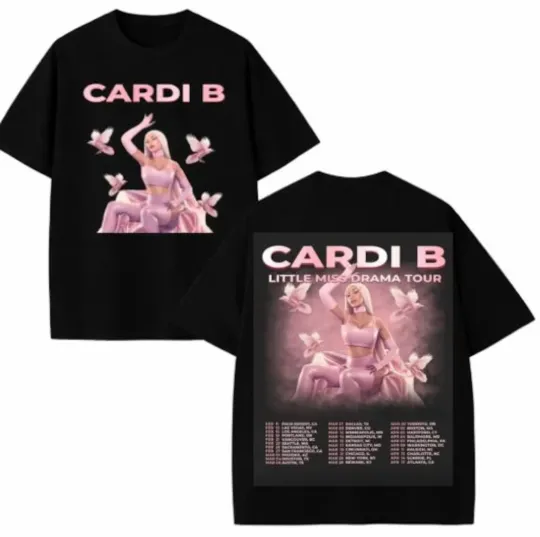 Discover Cardi B T-shirt, Little Miss Drama Tour 2026 Hoodie, Hip Hop Music Sweatshirt