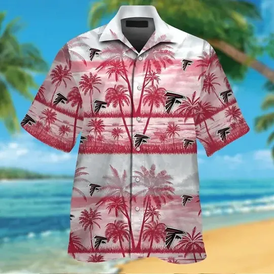 Discover Atlanta Falcons Exclusive Design Short Sleeve Button Up Hawaiian Tropical Shirt