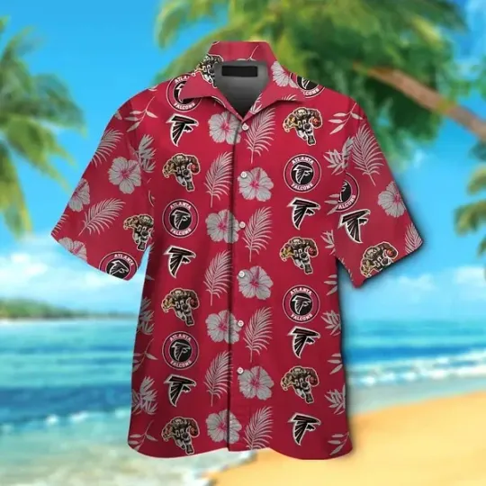 Discover Atlanta Falcons Hawaiian Shirt Short Sleeve Tropical Button Up