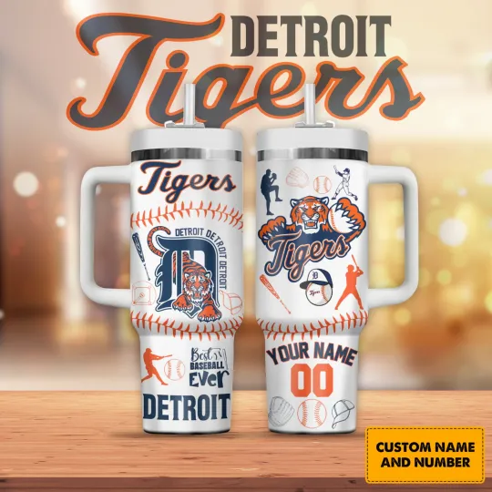 Discover Custom Detroit Baseball Team Tumbler With Handle