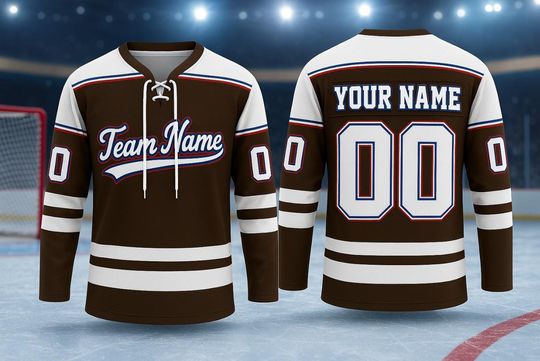 Discover Personalized Ice Hockey Jersey: Custom Name & Number, Sport Team Uniform