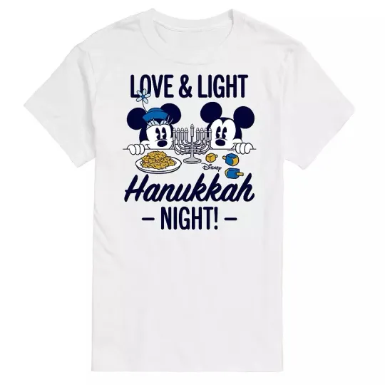 Discover Disney's Mickey & Minnie Mouse Love And Light Hanukkah T-Shirt