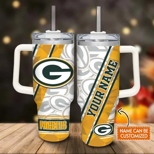 Discover Custom Green Gold Football Tumbler 40oz – Stainless Travel Cup