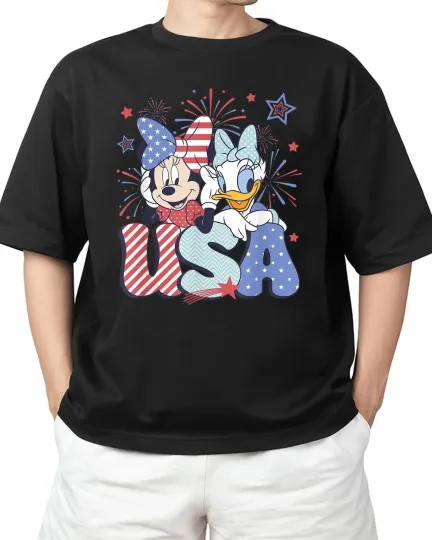 Discover Disney Minnie T-Shirt Black, Mickey & Friends 4th Of July USA Minnie 2025