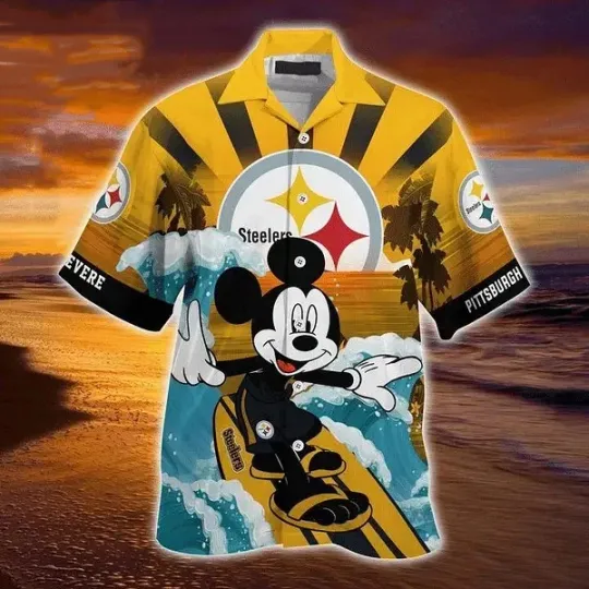 Discover Pittsburgh Football Custom Name Mickey Mouse Trendy Hawaiian Shirt V2 Aloha S...