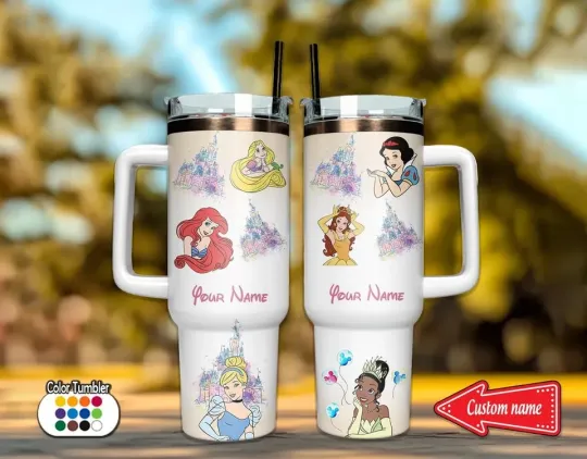 Discover Personalized Princess 40oz Tumbler, Disney Princess Movies Characters