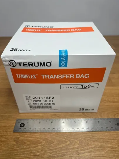 Discover Terumo BB*T0115CB70 Teruflex Transfer Bag 25 Units 150 ml EXPIRED IN 2023