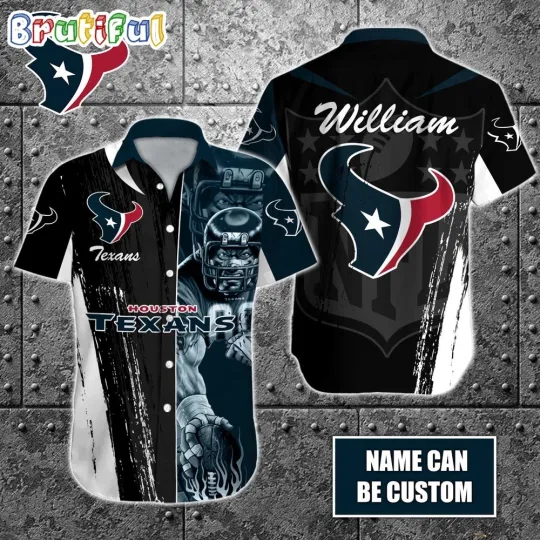 Discover Personalized football Houston Football Hawaiian Shirt Special Half Tone Mascot