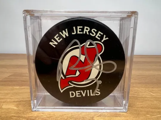 Discover Paul Martin Signed New Jersey Devils NHL Hockey Puck Autograph #7
