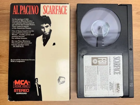 Discover Scarface 1983 BetaMax Beta Hi-Fi Tape MCA Home Video Al Pacino BTA 80047 NOT VHS