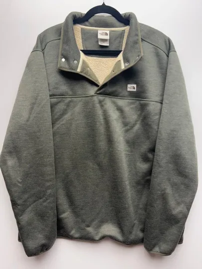 Discover XXL Mens The North Face Patrol Sherpa Fleece Green Jacket Pullover 1/4 Snap