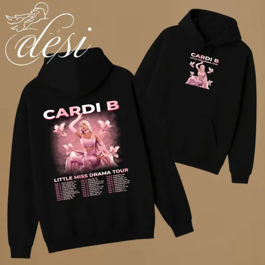 Discover Little Miss Drama Tour Cardi B 2026 Unisex Double Sided Hoodie