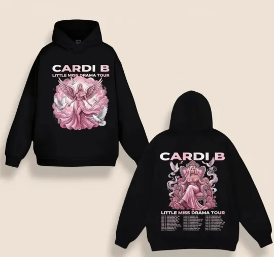 Discover Cardi B Inspired Hoodie Little Miss Drama Tour 2026 Double Sided Hoodie