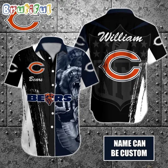 Discover Personalized football Chicago Hawaiian Shirt Special Half Tone Mascot