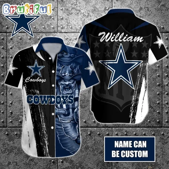 Discover Personalized football Dallas Hawaiian Shirt Special Half Tone Mascot