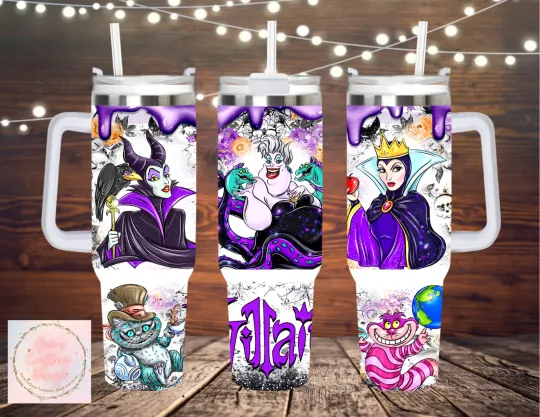Discover Disney Villains Witches 40oz Tumbler W/Handle Made Travel Mug Drink