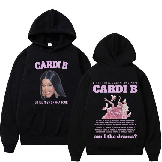 Discover Cardi B Little Miss Drama Tour 2026 Print Hoodie Men Women