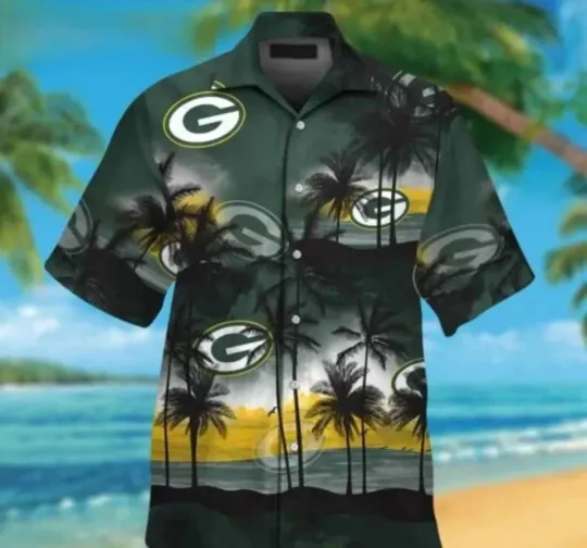 Discover Green Bay Football Dark Palm Beach Aloha Hawaiian Shirt