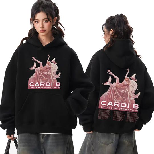 Discover Little Miss Drama Tour 2025 Cardi B Graphic Hoodie