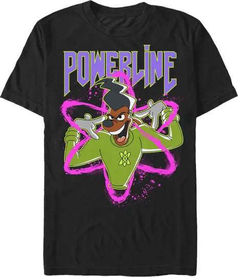 Discover Disney Powerline Goofy Black T-Shirt