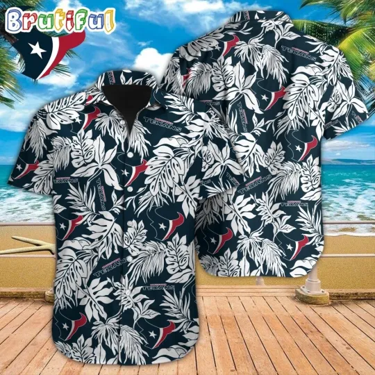 Discover football Houston Hawaiian Shirt Tropical Leafs Design Aloha Shirts