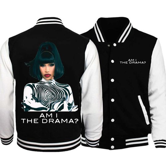 Discover Cardi B Little Miss Drama Tour 2026 Baseball Uniform Hoodie Jacket Unisex Harajuku Sweatshirt Fan Gift
