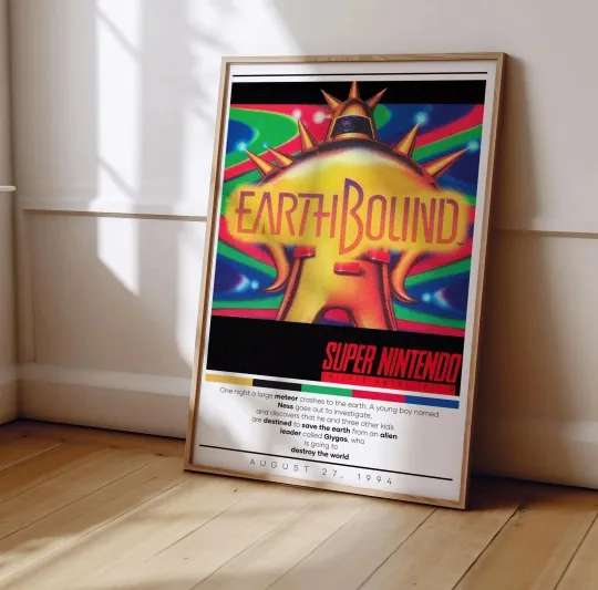 Discover EarthBound Super Nintendo Classic Game Poster August 27 1994