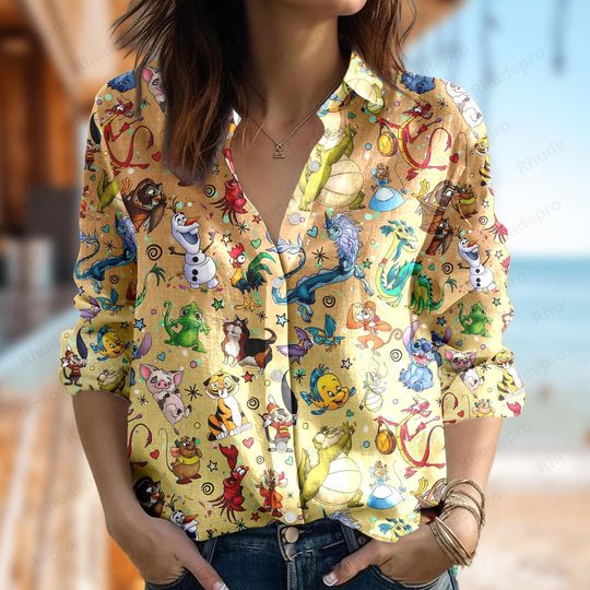 Discover Disney Cute Minnie Mouse Women's Blouses Shirt, Shirt for Her