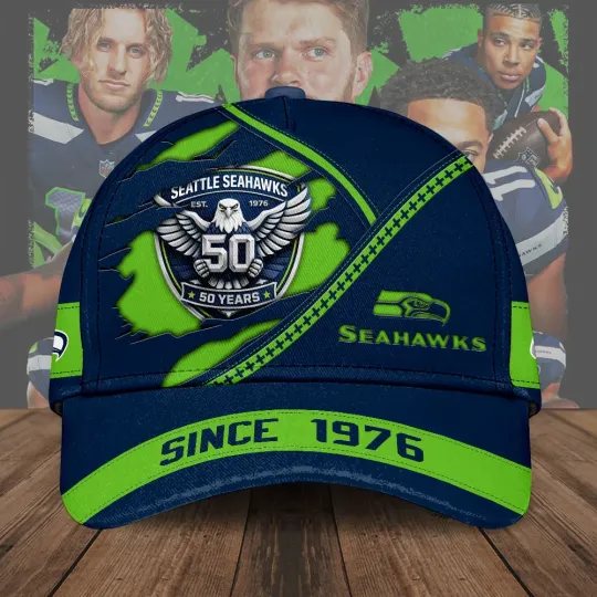 Discover Seahawks 50th Anniversary Classic Cap