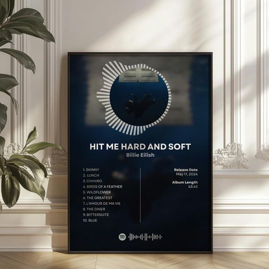Discover Hit Me Hard And Soft Aesthetic Poster, Music Wall Art, Tracklist Poster, Album Cover Poster Wall Decor, Birds of a Feather, Blue, Fan Art