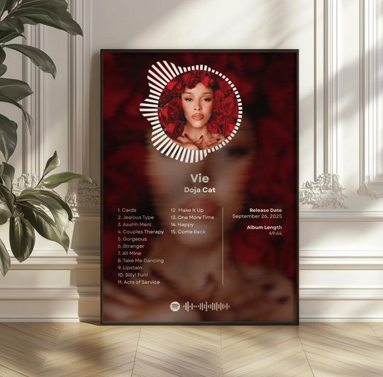 Discover Doja Cat Vie Album Poster, Rap Music Wall Art, Tracklist Poster, Album Cover Poster Wall Decor, Doja Cat Fan Gift, High Quality Download