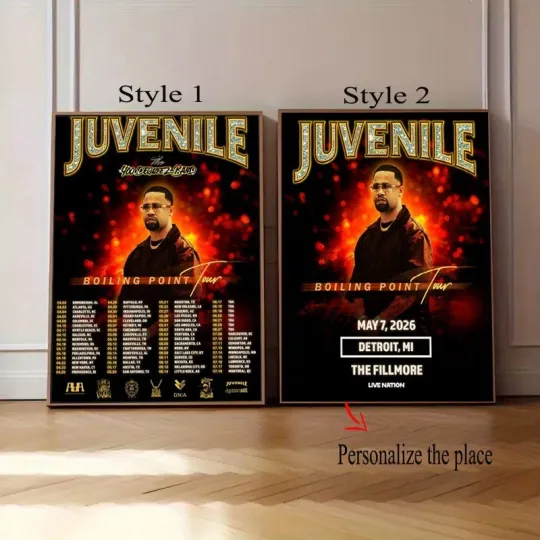 Discover Juvenile Boiling Point Tour 2026 Poster | Custom Poster