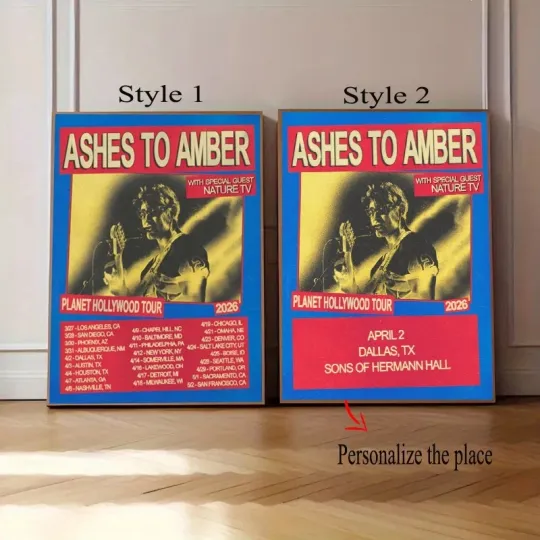 Discover Ashes To Amber Planet Hollywood Tour 2026 Poster