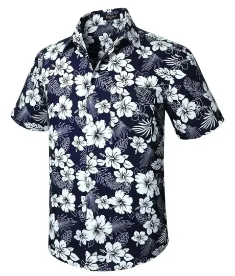 Discover Hawaiian Shirt for Men Short Sleeve Button Down Shirt Men Casual Summer Tropical
