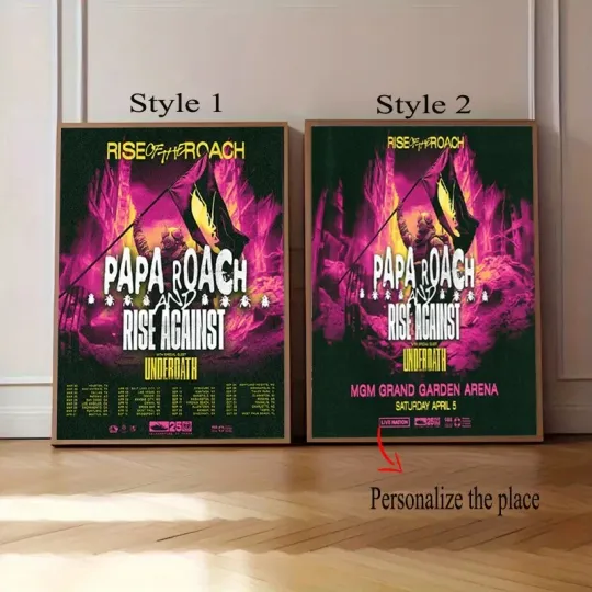Discover Papa Roach And Rise Against Rise Of The Roach Tour 2025 Tour Poster