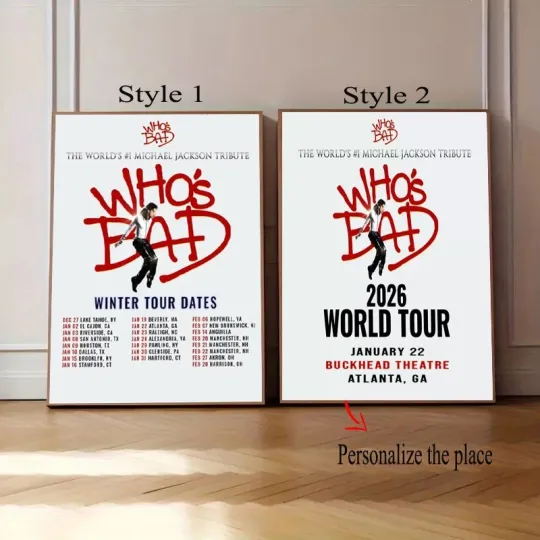 Discover Whos Bad The Worlds Number 1 Michael Jackson Tribute Winter Tour 2026 Poster