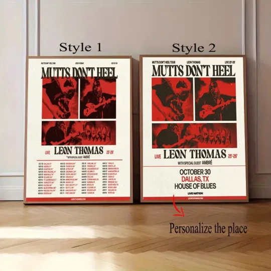 Discover Leon Thomas Mutts Don’t Heel World Tour Dates 2025 2026 Poster