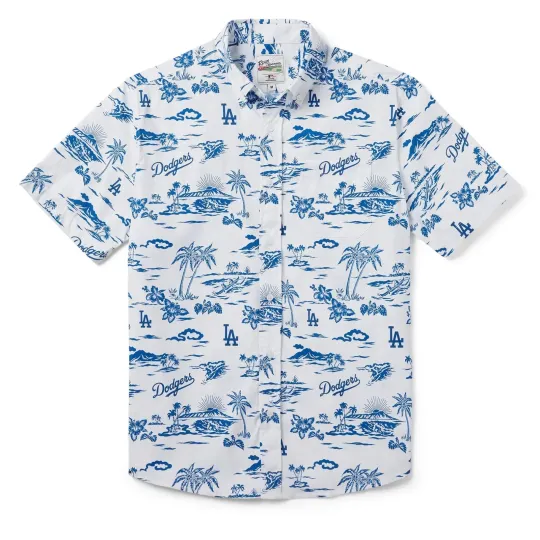 Discover Dodger Button Front Camp Shirt 2025 Hawaiian Shirt