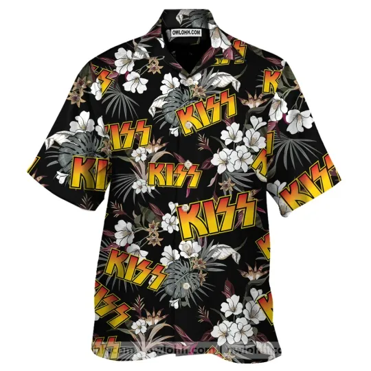 Discover Kiss Rock Music Band Unisex Hawaiian Shirt Summer Vacation