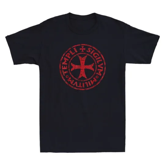 Discover Knights Templar T-Shirt Seal of the Temple Cross Medieval Crusader Men's Tee
