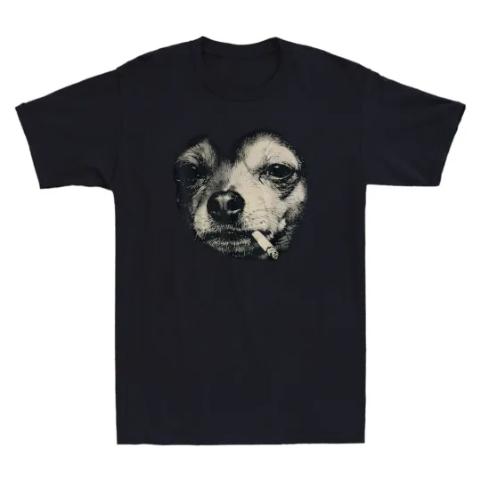 Discover Funny Chihuahua Smoking Cigarette Vintage T-Shirt for Men