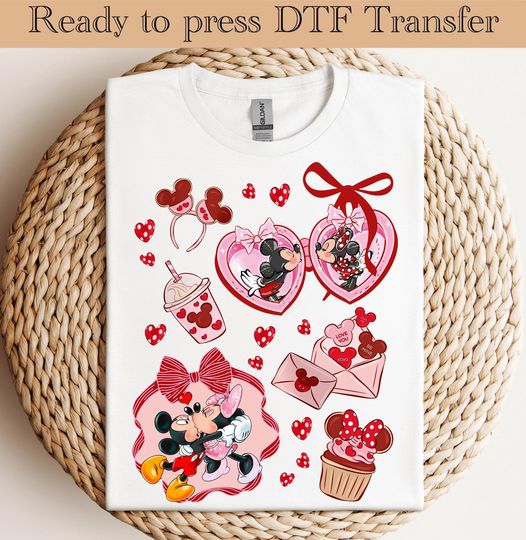Discover Disneyland Hearts Ready To Press, Mickey And Friends Valentine Shirt, Valentines Day Heat Transfer