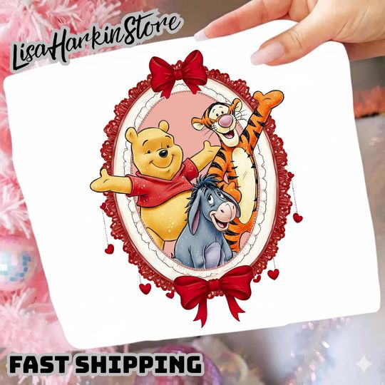 Discover Winnie The Pooh Dinsey Valentine Shirt, Happy Valentine Cartoon, Honey Bear and Piglet Valentine