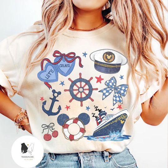 Discover Retro Coquette Bows Disney Cruise shirt, Let's Cruise T-shirt, Cruise Girls Trip Matching shirts
