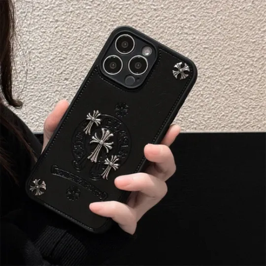 Discover 3D Cross Leather Phone Case for iPhone 15 Pro / 14 Cover