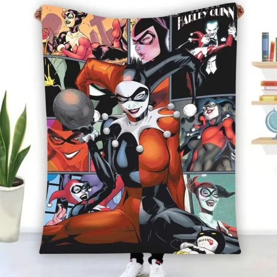 Discover DC Comics Harley Quinn Soft Warm Single-Side Printing Fleece Blanket
