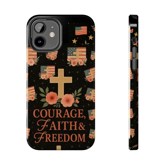 Discover Floral Cross iPhone Case - Heavy Duty Protective Cover