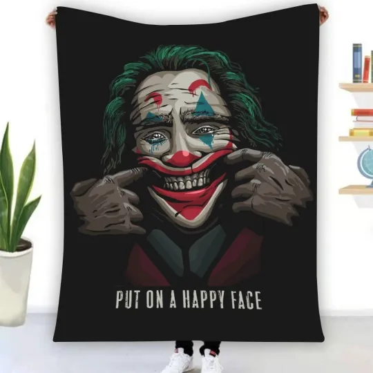 Discover Joker Put On Happy Soft Warm Single-Side Printing Fleece Blanket