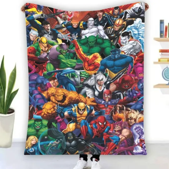 Discover Marvel Heroes Characters Soft Warm Single-Side Printing Fleece Blanket