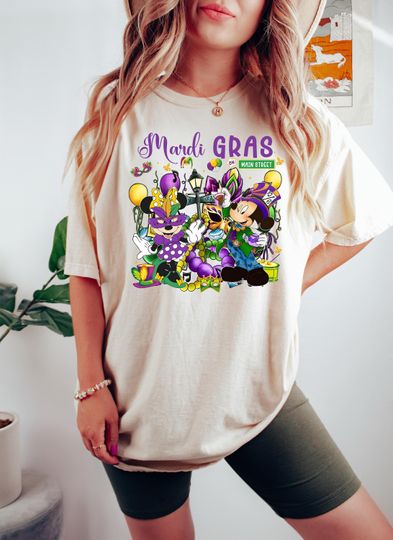 Mickey Minnie Shirt, Mardi Gras Tee, New Orleans T-shirt, Carnival Tee, Festive T-shirt